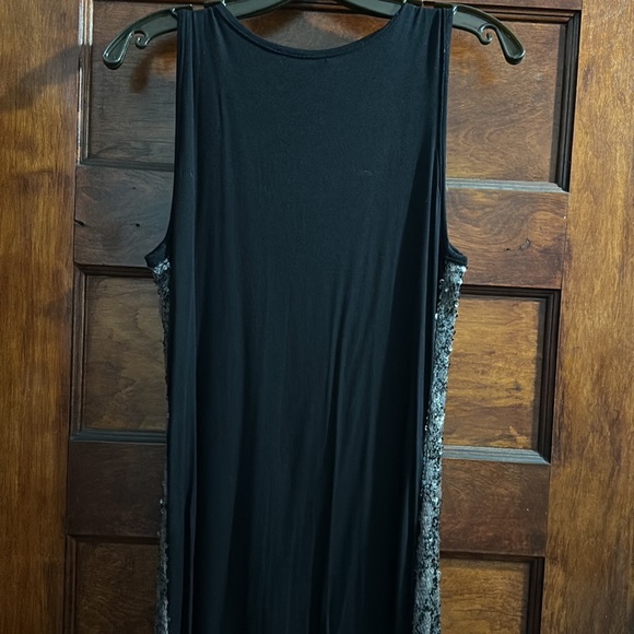 CALVIN KLEIN SIZE S SEQUINED FRONT & JERSEY BACK TANK DRESS - Picture 3 of 4